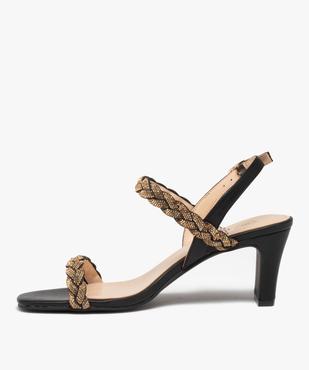 Sandales femme à talon et brides tressées en strass vue4 - GEMO(URBAIN) - GEMO