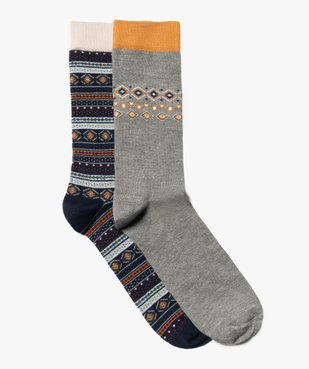 Chaussettes homme à motif jacquard (lot de 2) vue1 - GEMO(HOMWR HOM) - GEMO
