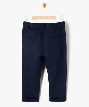 Pantalon en lin et coton bébé garçon vue4 - GEMO 4G BEBE - GEMO