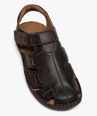 Sandales homme dessus en cuir et bout fermé vue5 - GEMO (CASUAL) - GEMO