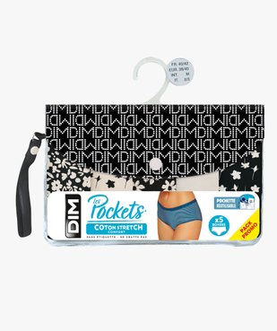 Boxers en coton stretch à motifs fleuris femme (lot de 5) - Les Pockets Dim vue7 - DIM - GEMO