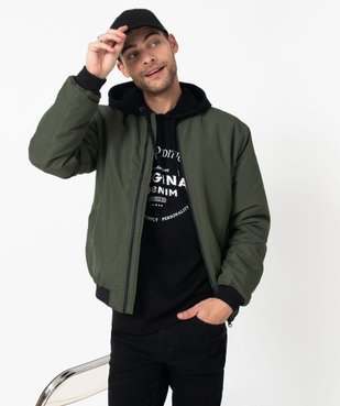 Blouson zippé style bomber homme vue3 - GEMO 4G HOMME - GEMO