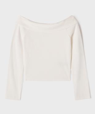 Tee-shirt manches longues à col Bardot fille vue3 - GEMO 4G FILLE - GEMO