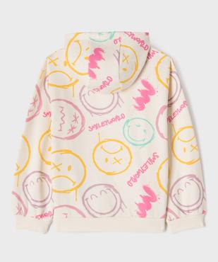 Sweat à capuche avec motifs graffitis fille - Smiley vue3 - SMILEY WORLD - GEMO