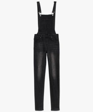 Salopette femme en jean stretch coupe slim effet usé vue4 - FOLLOW ME - GEMO