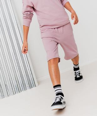 Bermuda en maille intérieur bouclette garçon  vue4 - GEMO (JUNIOR) - GEMO