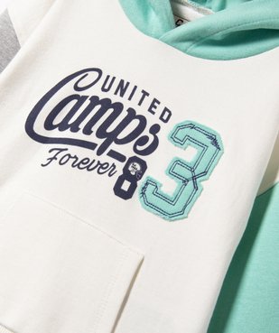 Sweat bébé garçon à capuche et manches contrastantes - Camps United vue2 - CAMPS UNITED - GEMO