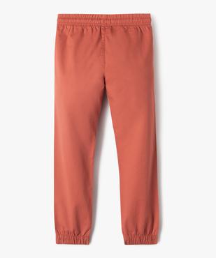 Pantalon jogger en twill de coton taille élastique garçon vue3 - GEMO (ENFANT) - GEMO