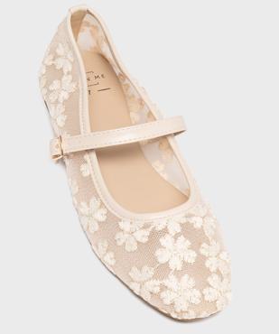 Ballerine à bout carré et bride en tulle brodé femme - Follow Me vue5 - FOLLOW ME - GEMO