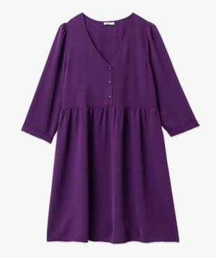 Robe manches 3/4 en crêpe fluide femme vue4 - GEMO(FEMME PAP) - GEMO