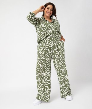 Pantalon large en viscose froissée femme grande taille vue5 - GEMO (G TAILLE) - GEMO