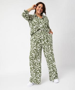 Pantalon large en viscose froissée femme grande taille vue5 - GEMO (G TAILLE) - GEMO