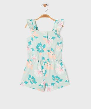 Combishort en coton avec bretelles à volants bébé fille  vue1 - GEMO 4G BEBE - GEMO
