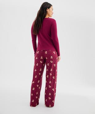 Pyjama côtelé femme - LuluCastagnette vue5 - LULUCASTAGNETTE - GEMO