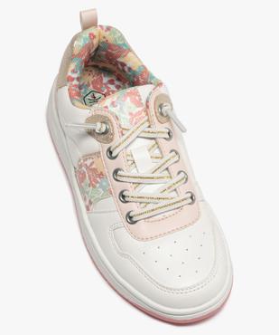 Tennis fille à détails fleuris et lacets élastiques vue5 - GEMO 4G FILLE - GEMO