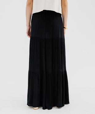 Jupe longue à volants en viscose froissée femme vue3 - GEMO(FEMME PAP) - GEMO