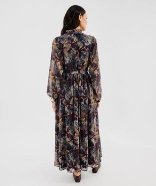 Robe longue en voile à motifs fleuris femme vue3 - GEMO 4G FEMME - GEMO