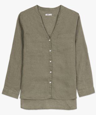 Chemise femme en lin à manches retroussables vue4 - GEMO(FEMME PAP) - GEMO