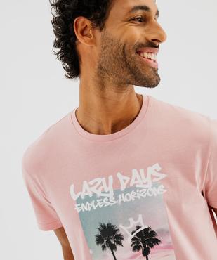 Tee-shirt manches courtes avec motif exotique homme vue4 - GEMO (HOMME) - GEMO