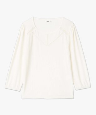 Tee-shirt femme à manches longues en maille texturée vue4 - GEMO(FEMME PAP) - GEMO