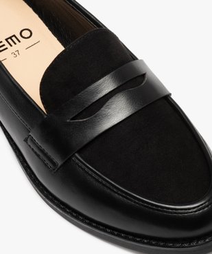 Mocassins femme unis dessus bi-matière et à talon plat vue7 - VALENTINA BALDA - GEMO