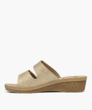 Mules femme confort unies à semelle compensée avec double brides scratch vue9 - G'FLEX - GEMO
