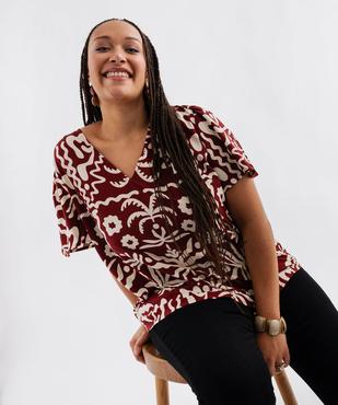 Blouse imprimée à col V femme grande taille vue1 - GEMO 4G GT - GEMO