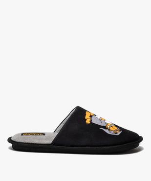 Chaussons homme mules en velours imprimé - Garfield vue1 - GARFIELD - GEMO