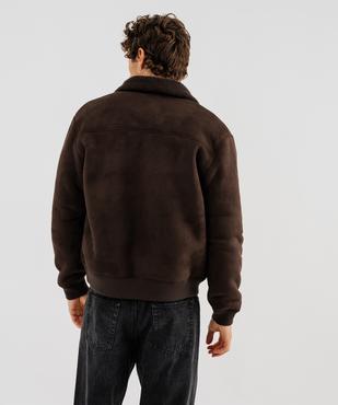Blouson esprit aviateur en suédine doublée sherpa homme vue3 - GEMO (HOMME) - GEMO