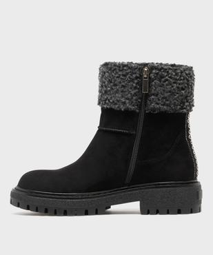 Boots avec tige en sherpa et semelle crantée femme - 5 Miles vue3 - 5 MILES - GEMO