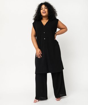 Gilet long sans manches en maille femme grande taille vue5 - GEMO (G TAILLE) - GEMO