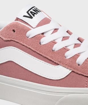 Baskets basses en cuir et textile femme - Vans vue6 - VANS - GEMO