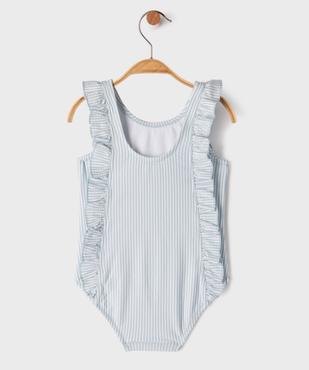 Maillot de bain une pièce à rayures et volants bébé fille - LuluCastagnette vue3 - LULUCASTAGNETTE - GEMO