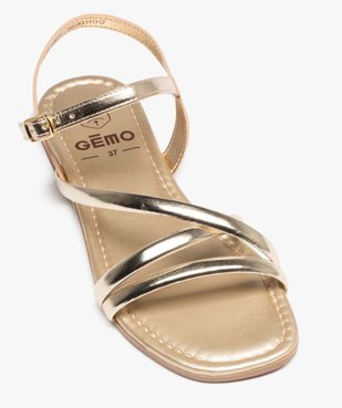 Sandales femme unies à bout carré et brides tubulaires métallisées vue5 - GEMO (CASUAL) - GEMO
