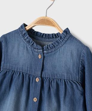 Blouse en jean à manches longues et col victorien bébé fille vue2 - GEMO(BEBE DEBT) - GEMO