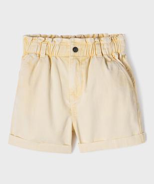 Short en toile taille haute avec ceinture élastique fille vue2 - GEMO 4G FILLE - GEMO