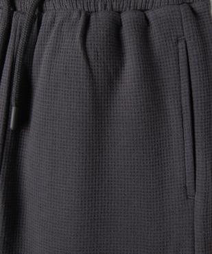 Bermuda de sport uni en maille nid d’abeille garçon vue2 - GEMO 4G GARCON - GEMO