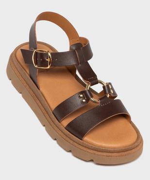 Sandales spartiates à épaisse semelle crantée femme - 5 Miles vue5 - 5 MILES - GEMO