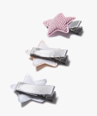 Pinces à cheveux fille avec motif étoile en velours côtelé vue2 - GEMO - GEMO