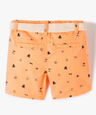 Short bébé garçon imprimé en lin et coton - LuluCastagnette vue3 - LULUCASTAGNETTE - GEMO