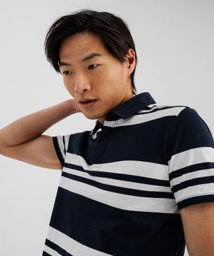 Polo en jersey de coton rayé homme vue2 - GEMO 4G HOMME - GEMO