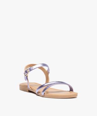 Sandales fille unies à fines brides métallisées vue2 - GEMO (ENFANT) - GEMO