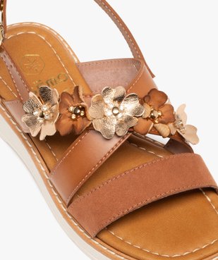 Sandales fille avec bride à fleurs fantaisie et à semelle épaisse vue6 - GEMO (ENFANT) - GEMO