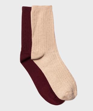 Chaussettes hautes en maille torsadée femme (lot de 2) vue1 - GEMO(HOMWR FEM) - GEMO