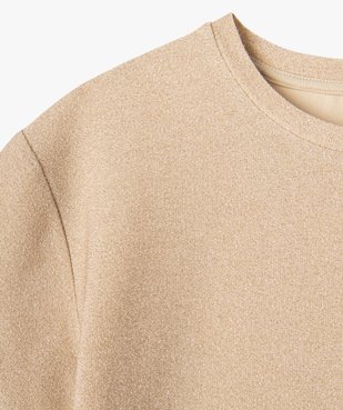 Tee-shirt à manches courtes en maille pailletée fille vue2 - GEMO (JUNIOR) - GEMO