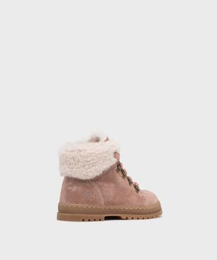 Boots bébé fille fourrées à col sherpa et dessus en cuir suédé - NA! vue12 - NA! - GEMO