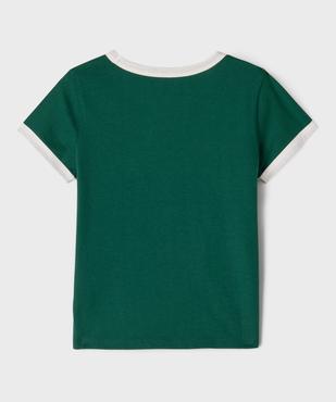 Tee-shirt manches courtes avec inscription colorée fille vue3 - GEMO 4G FILLE - GEMO