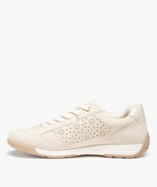 Baskets femme unies avec perforations en forme de fleurs vue3 - GEMO (SPORTSWR) - GEMO