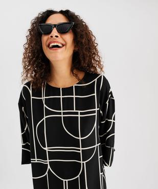 Robe courte coupe droite à motifs graphiques femme vue4 - GEMO 4G FEMME - GEMO