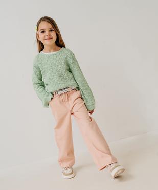 Pantalon straight en toile de coton taille ajustable fille vue1 - GEMO 4G FILLE - GEMO